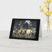 馬のハロウィングリーティングカード カード (黄色い花)