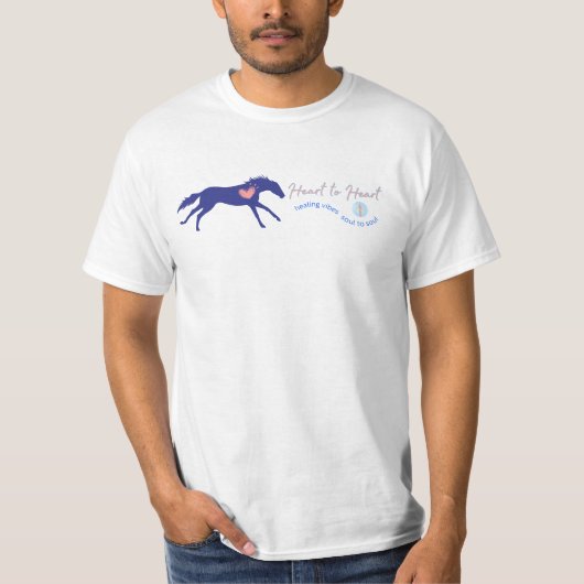 馬のハートからハートヒーリングビベス Tシャツ (正面)
