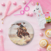 馬のバッキングに乗るカウボーイパーティープレート ペーパープレート (パーティー)