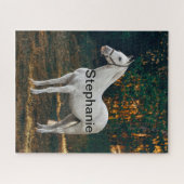 馬のパドックと農場の馬好き、動物の愛 ジグソーパズル (横)