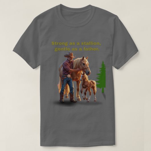 馬のパパプライド – 父の日Equestrian Edition Tシャツ (デザイン正面)