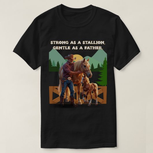 馬のパパプライド – 父の日Equestrian Edition Tシャツ (デザイン正面)