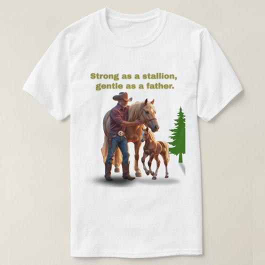 馬のパパプライド – 父の日Equestrian Edition Tシャツ (デザイン正面)