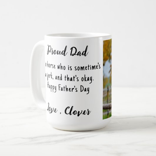 馬のパパ-おもしろい馬術のカスタム写真 コーヒーマグカップ (正面左)