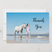 馬のパーソナライズされた所有者の写真馬術 サンキューカード (正面)