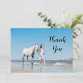 馬のパーソナライズされた所有者の写真馬術 サンキューカード (スタンド正面)