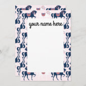 馬のパーソナライズされた札 サンキューカード (正面/裏面)