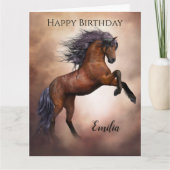 馬のパーソナライズされた誕生日のグリーティングカード カード (正面)