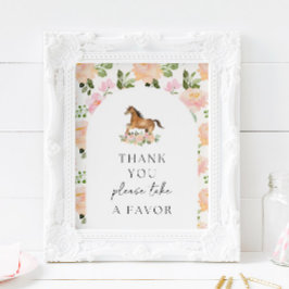 馬のパーティー感謝お願いサイン ポスター