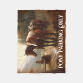 馬のヒッチング"ポニーパーキング" フリースブランケット (正面)