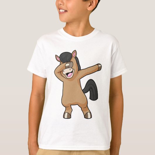 馬のヒップホップダンスダブ Tシャツ (正面)