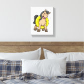 馬のビーチでスイムリング キャンバスプリント (インサイチュ (寝室))