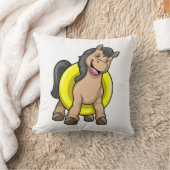 馬のビーチでスイムリング クッション (ブランケット)