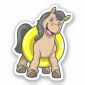 馬のビーチでスイムリング シール (正面)