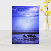 馬のビーチに乗るペット悔やみや弔慰の損失 カード (黄色い花)