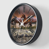 馬のビーチ 壁時計 (傾斜)