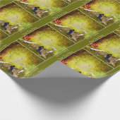 馬のファンタジー術を持つ女パーソナライズされたの子 ラッピングペーパー (角)