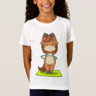 馬のフィットネス フープ エクササイズ 体操 Tシャツ