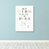 馬のフィールドで一角獣である キャンバスプリント (インサイチュ (ウッドフロア))