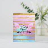 馬のフィールドで一角獣であパーソナライズされたる ポストカード (スタンド正面)