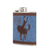馬のフェイクな革カウボーイ(パーソナライズな) フラスク (左)