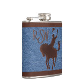 馬のフェイクな革カウボーイ(パーソナライズな) フラスク (右)