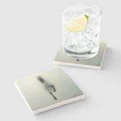 馬のフォグキャンバスプリントアクリルPr ストーンコースター (横)