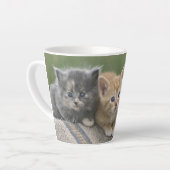 馬のブランケットの上の納屋の子猫 カフェラテマグ (左アングル)