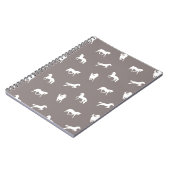 馬のプリントの暗灰色 ノートブック (左側)