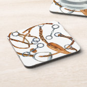 馬のプリントパターン コースター (左側)