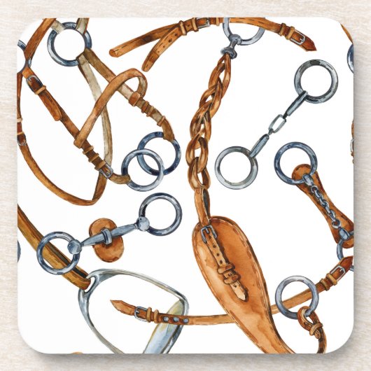 馬のプリントパターン コースター (正面)