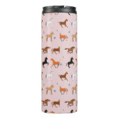 馬のプリントパターン，女性と女の子，女性のカーボーイ タンブラー (裏面)