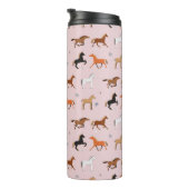 馬のプリントパターン，女性と女の子，女性のカーボーイ タンブラー (回転右)