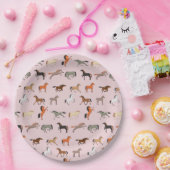 馬のプリントパターン，女性と女の子，女性のカーボーイ ペーパープレート (パーティー)