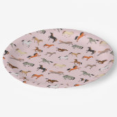 馬のプリントパターン，女性と女の子，女性のカーボーイ ペーパープレート (アングル)