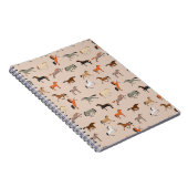 馬のプリントパターン、男の子の女の子と子供、馬の贈り物 ノートブック (右側)