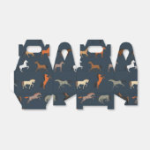 馬のプリントパターン、男の子の女の子と子供、馬の贈り物 フェイバーボックス (折り畳みなし)