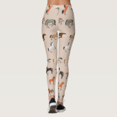 馬のプリントパターン、男の子の女の子と子供、馬の贈り物 レギンス (裏面)