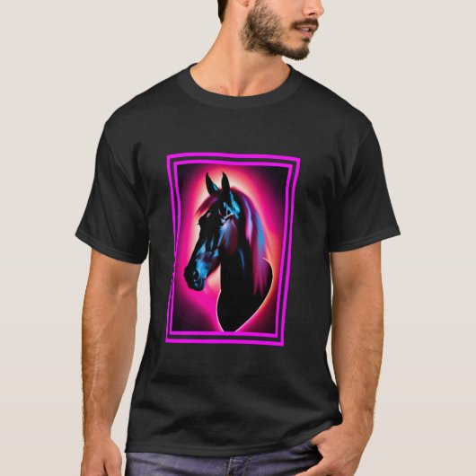 馬のヘッドアートの先生 Tシャツ (正面)