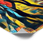 馬のペアの通りアートスタイルポスター ポスター (角)