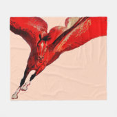 馬のペガサス飛んでいるス フリースブランケット (正面(横))