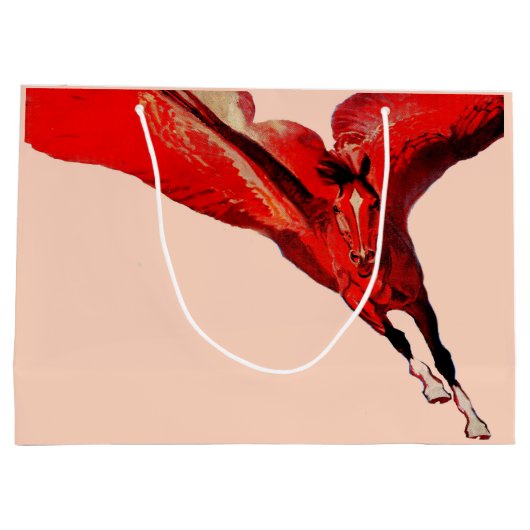 馬のペガサス飛んでいるス ラージペーパーバッグ (裏面)