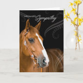馬のペットの損失悔やみや弔慰西セーブルブラウン カード (黄色い花)