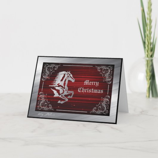馬のホリデーカード シーズンカード (正面)