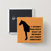 馬のボタ食べンバのバおもしろいージピンが入った 缶バッジ (正面&裏面)