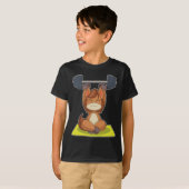 馬のボディビルダー バーベル 筋トレ Tシャツ (正面フル)