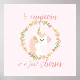 馬のポスターにユニコーンを ポスター