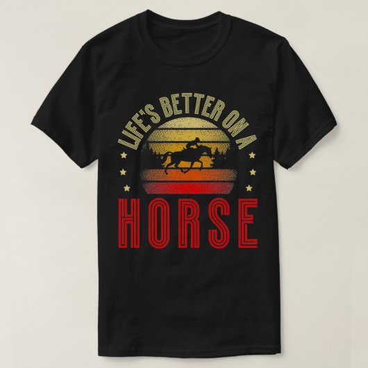 馬のポニーに人生の良いHoreseback乗馬Eq Tシャツ (デザイン正面)