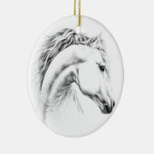 馬のポートレートの鉛筆のスケッチのオーナメント セラミックオーナメント (右)