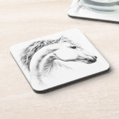 馬のポートレートの鉛筆の芸術のコースター コースター (左側)